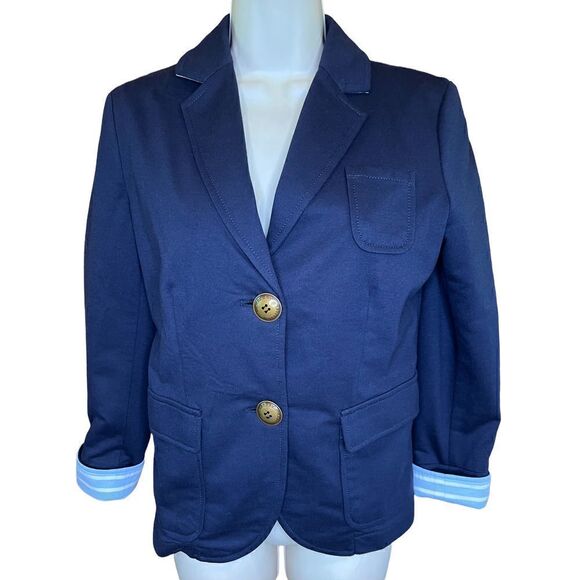 Burberry Blue Label Navy Cotton Knit Blazer Size 36 - Picture 1 of 8